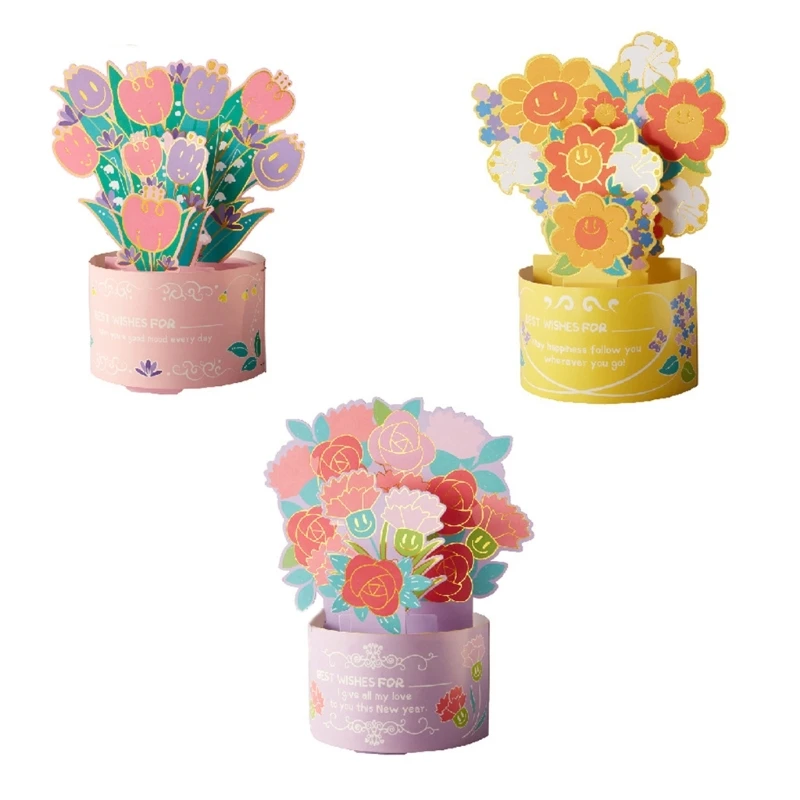 

Flowerpot 3D Birthday Card with String Lights For Friend Mom Dropship