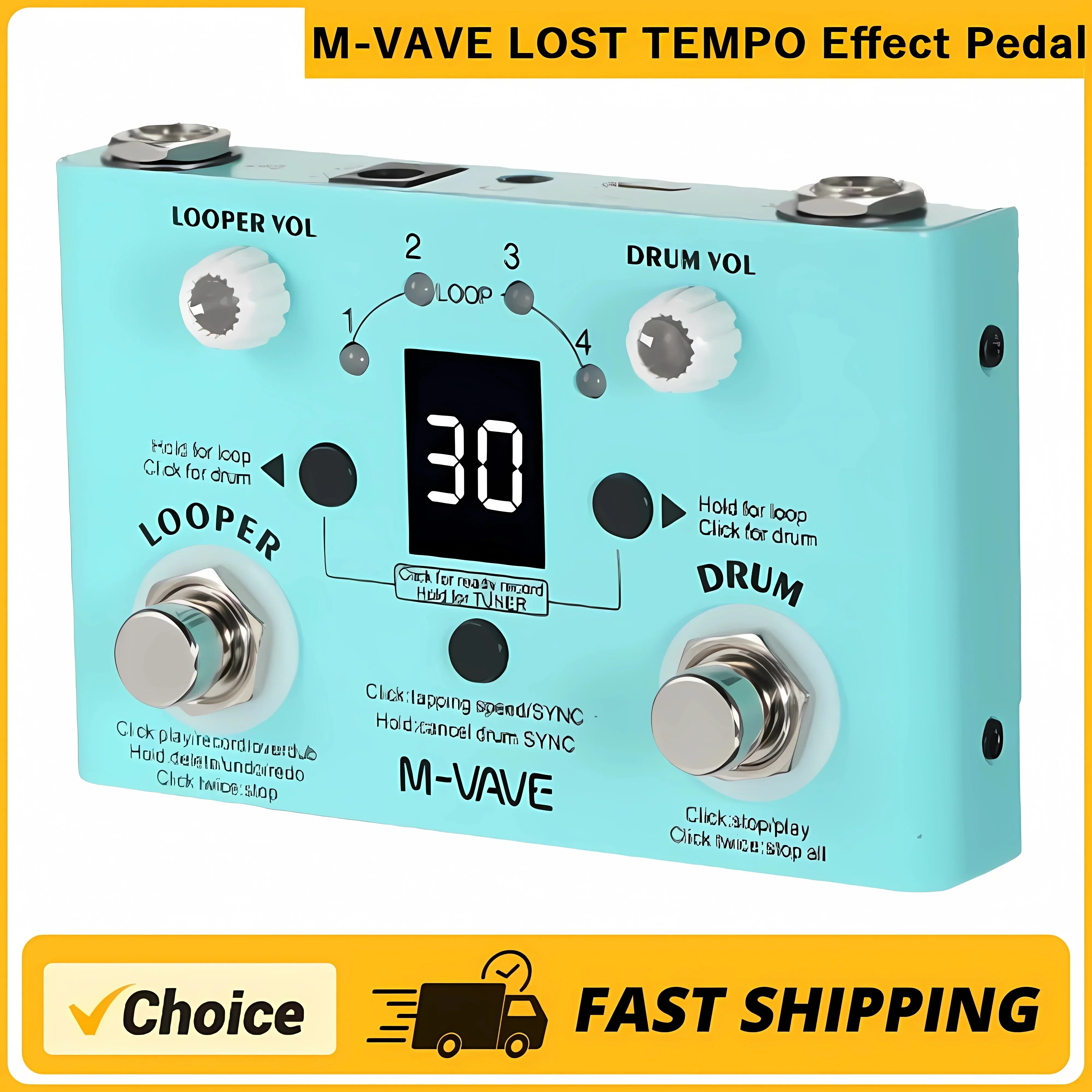 MVAVEGuitarEffectPedalDrumLooperEffector30Drums11MinsLooper