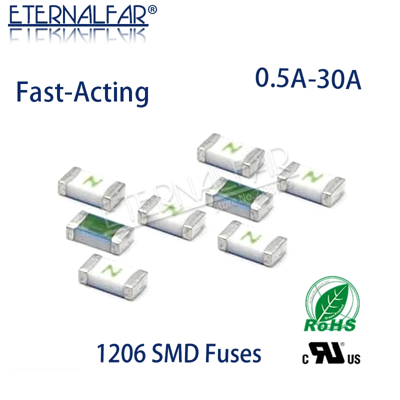 One-Time Positive Disconnect SMD Restore Fuse 1206 3216 10A Fast-Acting Ceramic Surface Mount Fuse 0501010.MR CC12H10A CC12H15A