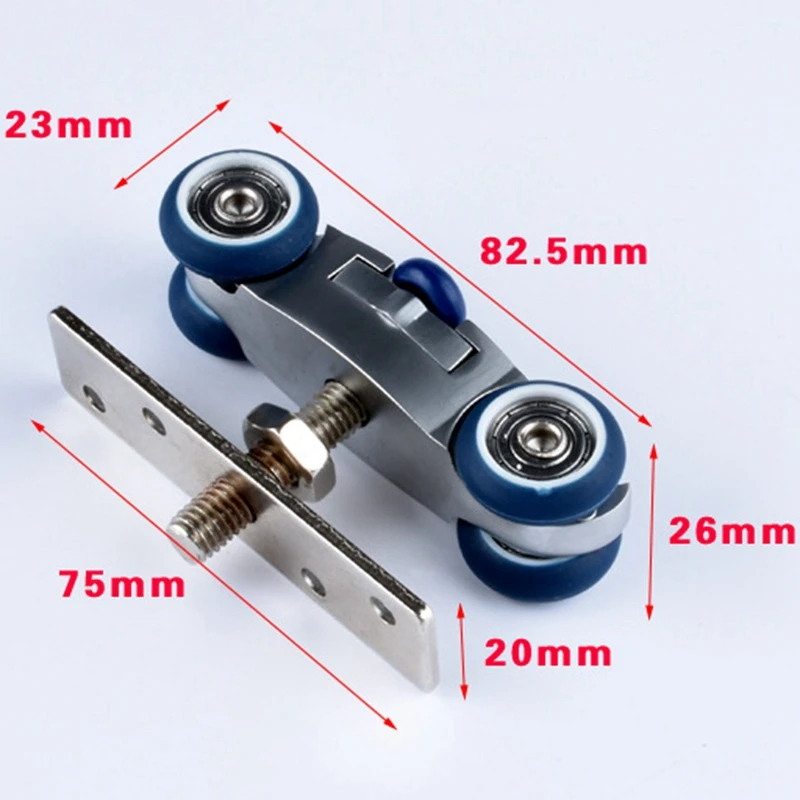 2X Bifold Door Hardware Wooden Sliding Door Pulley Furniture Hardware Wheel Barn Door Roller 6