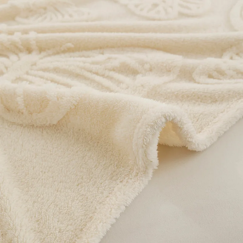 Flannel Solid Color Blanket 3D Butterfly Ultra Soft Fluffy Lightweight Elegant Simple Fleece Blanket for Sofa Chair Bed 6