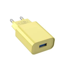 High - Speed 10W USB Wall Charger with 5V/2A Fast Charging Capability - EU Yellow