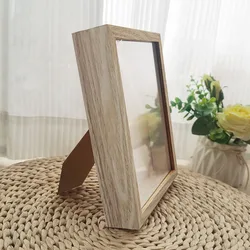 3cm Deep Wooden Shadow Box Frame for 3D Art Display - Nordic Style Photo Decor (Retro wood)