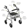 4 Wheels Rollator Red Folding Aluminum Frame, GetGo Rollator Walker with Padded Seat with 8" Wheels and Brakes, 350lbs. Capacity 6