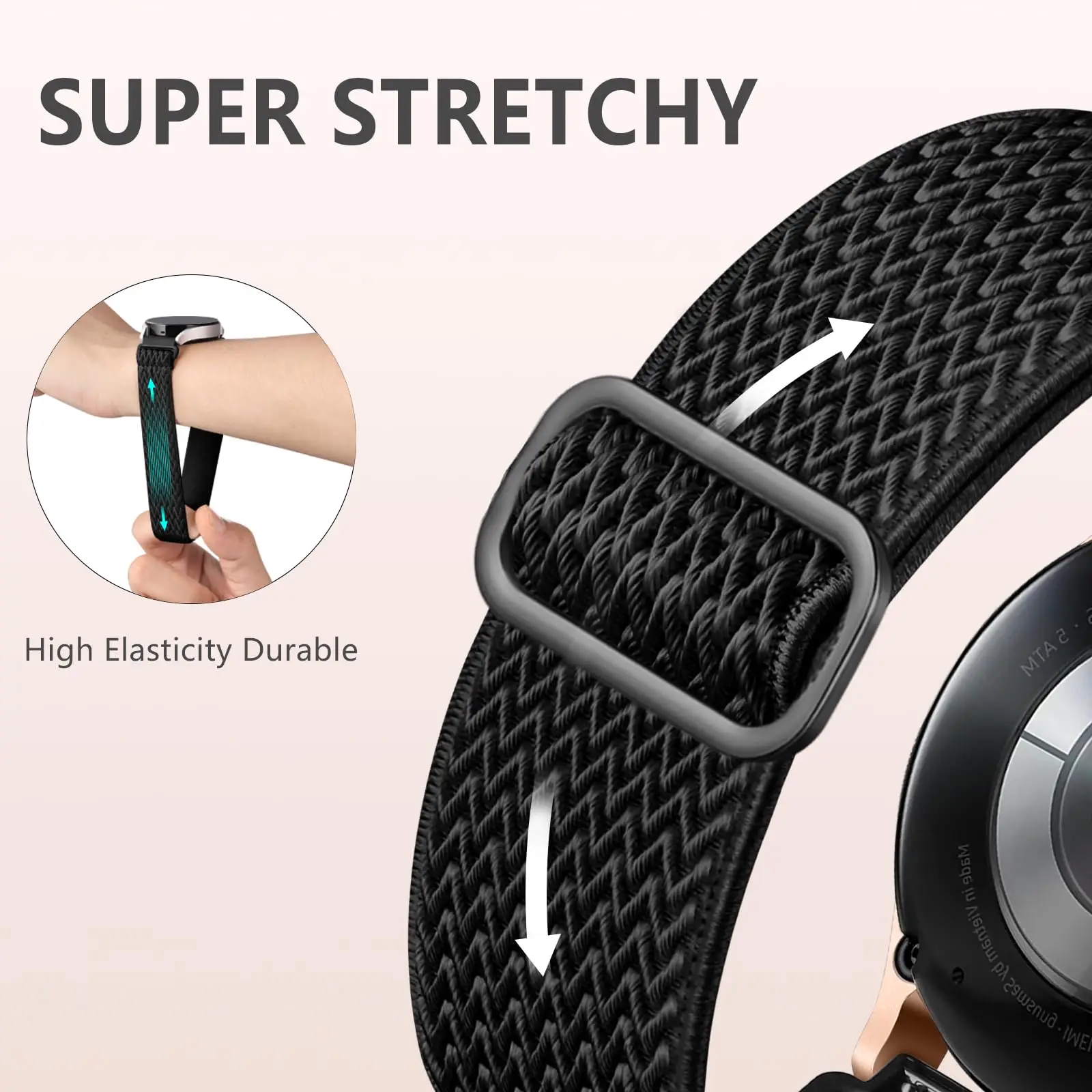 Stretchy Nylon Watch Bands - Adjustable Sizes