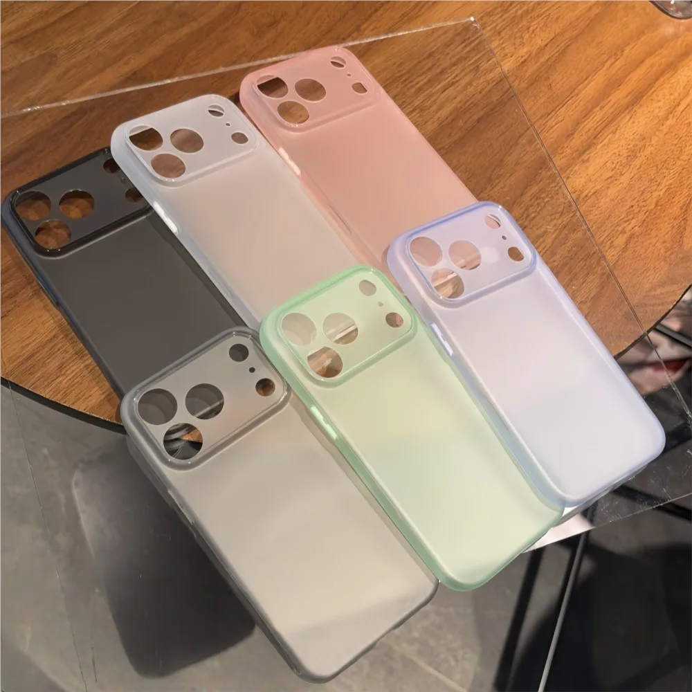 Slim Matte Clear Shockproof TPU Phone Case - Translucent Soft Back Cover