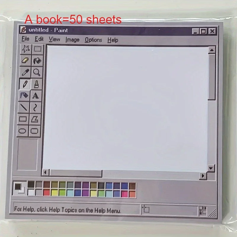 Vintage Computer Drawing Sticky Notes 50 Sheets - Ideal for Artists & Office Use,Durable Adhesive Notes, Sticky Notes for Office