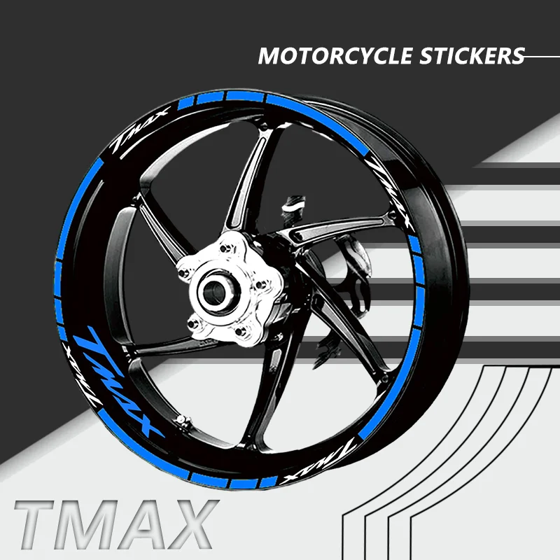 Motorcycle Wheel Stickers Tire Rim Decoration Decals For YAMAHA TMAX500 TMAX530 DX/SX TMAX560 TECH MAX NMAX125 155 VMAX300 1200