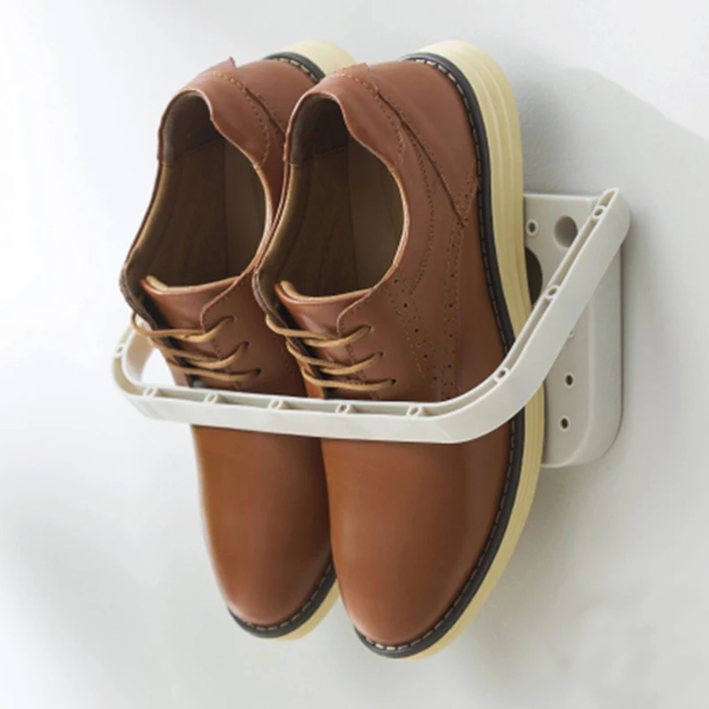 1pc seamless wall-mounted shoe rack home storage three-dimensional wall slippers shelf high heels sports shoes storage rack