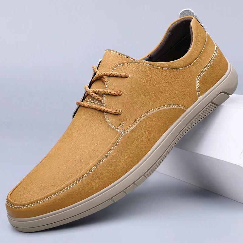 Spring Soft Soled Business Oxford Shoes Men Brand Leather Shoes Business Formal Lace Up Casual Loafers Comfortable Driving Shoes 2