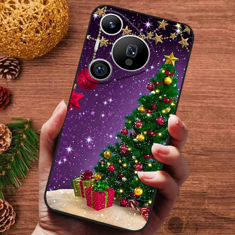 Festive Holiday Painted Silicone Phone Case - Soft and Stylish Cover
