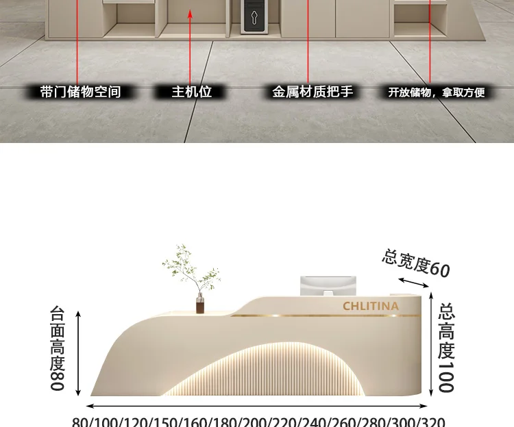 Description Picture 6 of itemChurch Pulpit Front Reception Desk Podium Lectern Wooden Podium Standing Office Cashier Counter Bar Pulpitos Bureau Furniture