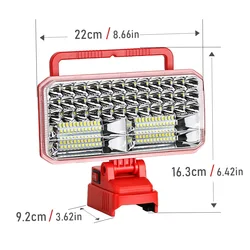 High - Lumen Cordless LED Work Floodlight with USB & Type - C Ports (9 inch)