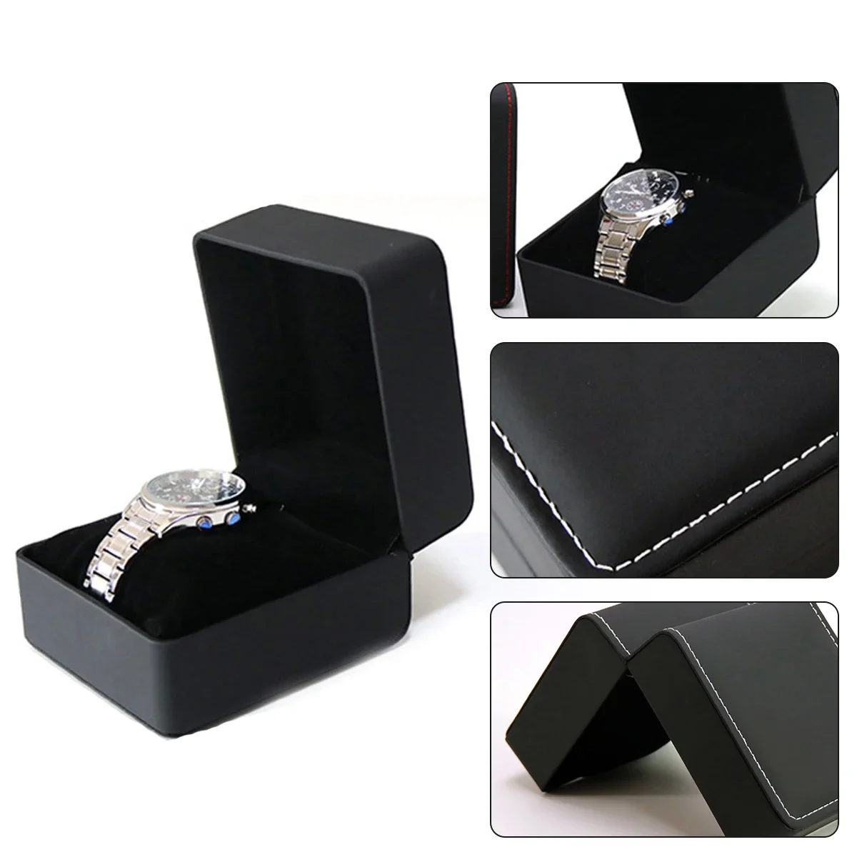 Watch Storage Box PU Single Watch Display Case Organizer Holder Travel Jewelry Organizer For Women Men Gift