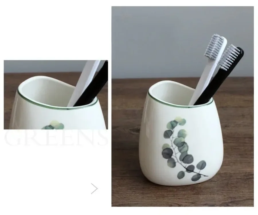 White Ceramic Bathroom Set Image 10