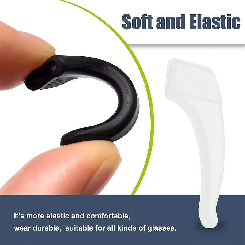 5/10/20pairs Silicone Anti-slip Ear Hooks Women Men Antiskid Glasses Leg Ear Sleeve Clear Anti-fall Eyewear Holder Accessories