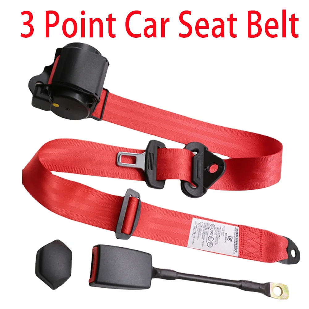 Universal 3 Point Automatic Retractable Car Seat Belt Lap Safety Belt