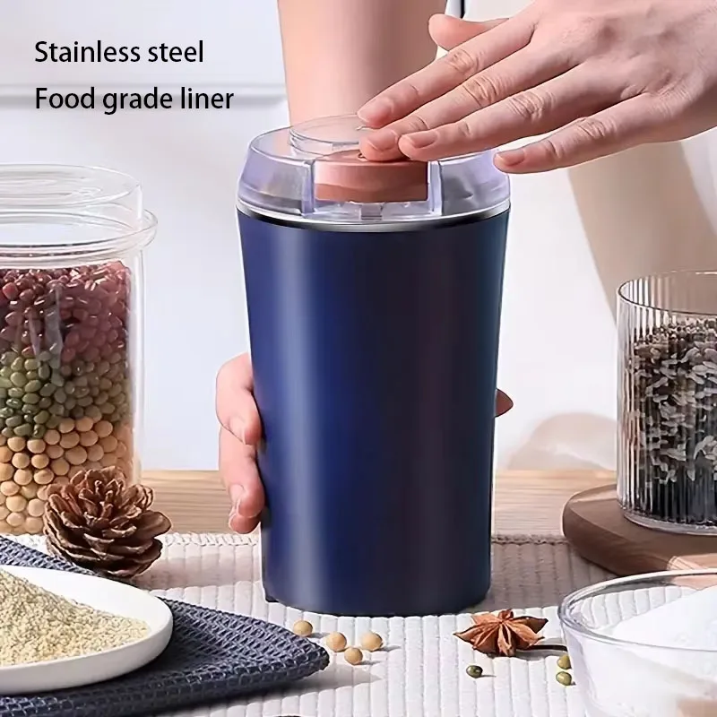 Electric Coffee Bean Grinder 8 Blade Kitchen Cereal Chopper Portable Baby Food Maker Washable Blender