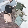 데님지갑 Denim Style Cat Embroidered Short Wallet Multi-Purpose Large Capacity Purse For Bag Shoulder Bag Cartera De Mezclilla 1