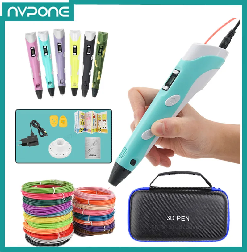 

3D Pen 3d Print Pen DIY Pens PLA Filament Refill Rods Birthday Gift Creative Drawing Toys For Kids Children with Travel Case