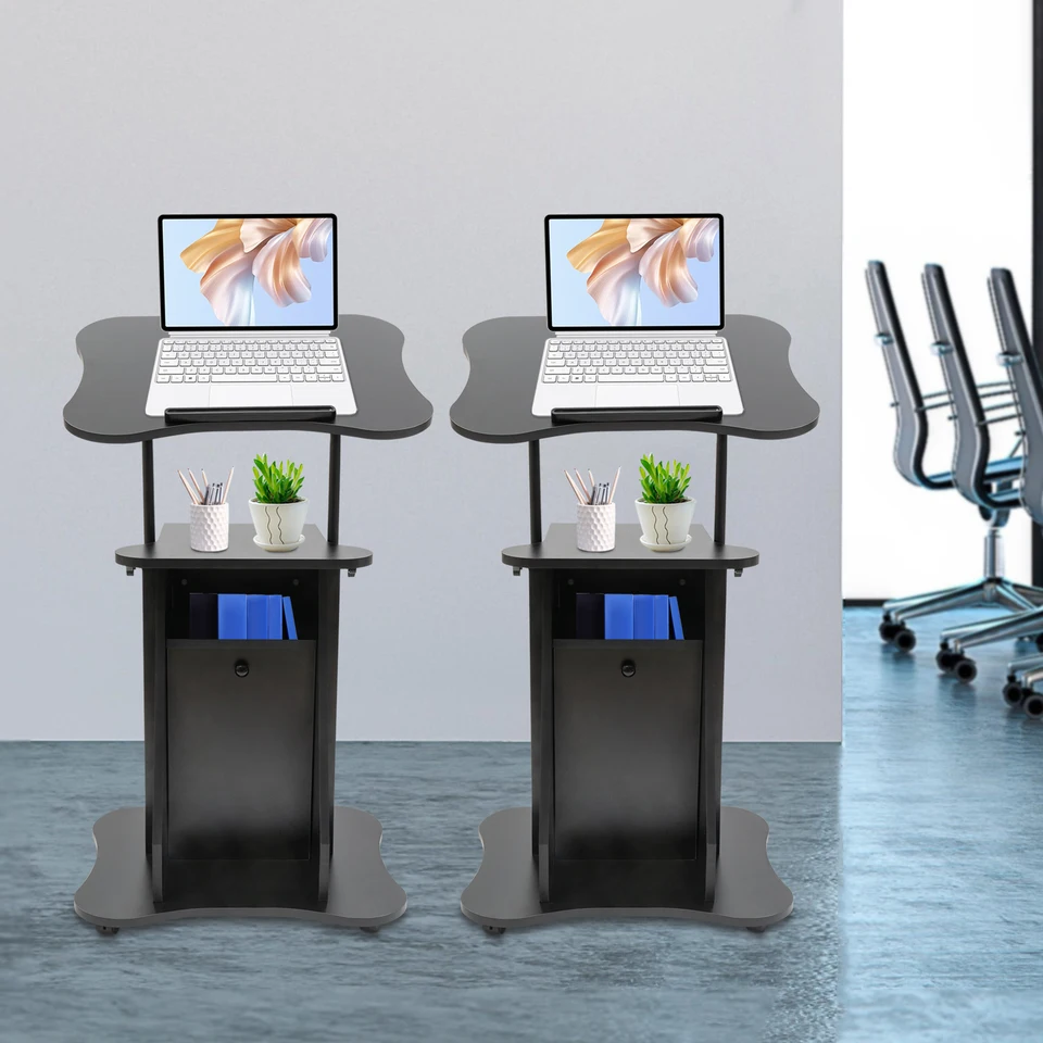 Adjustable Laptop Rolling Stand Sit to Stand Cart