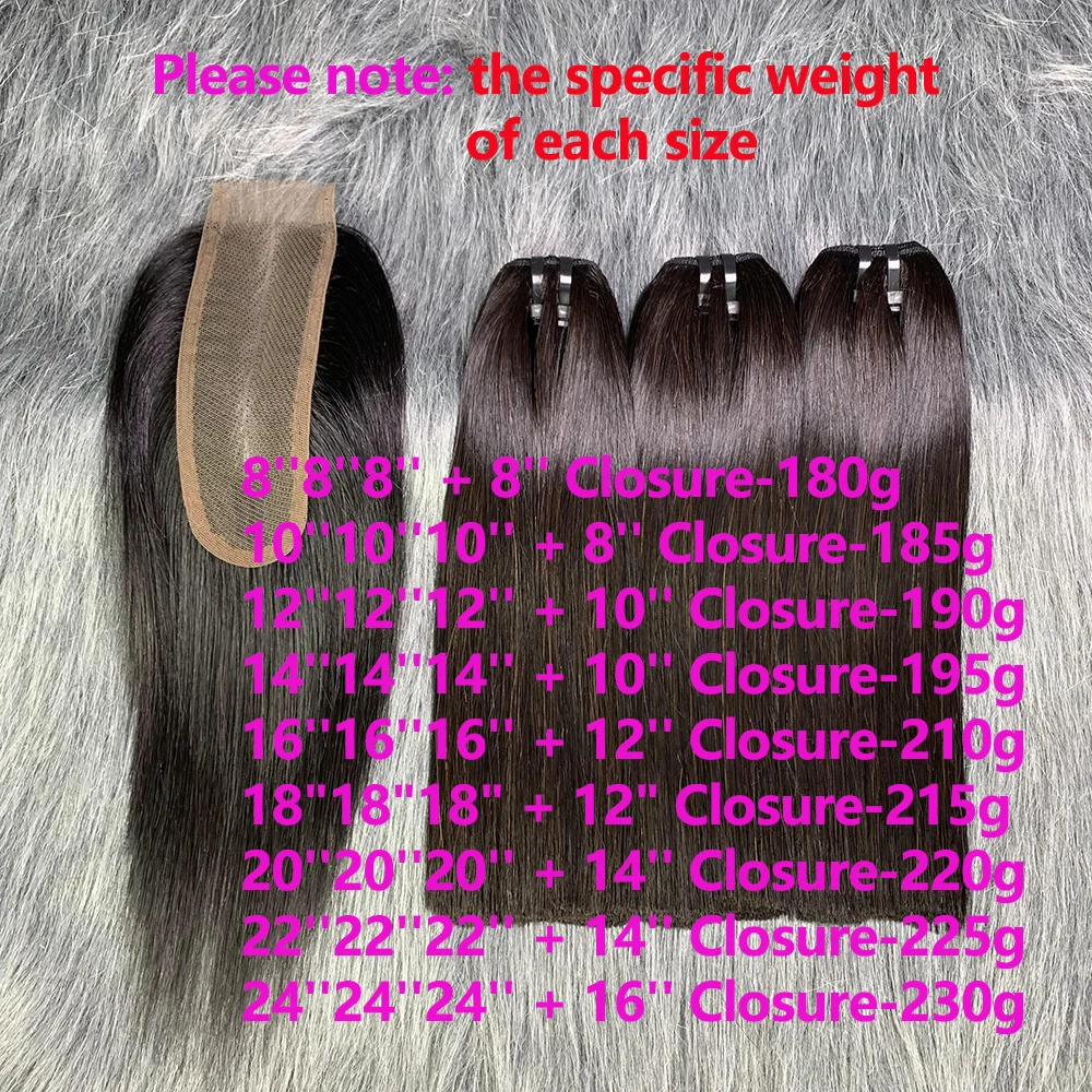 Human Hair Bundles 100% 12A Bone Straight Raw Human Hair Bundles 3bundles with Closure 2x6 Lace Kim K Closure