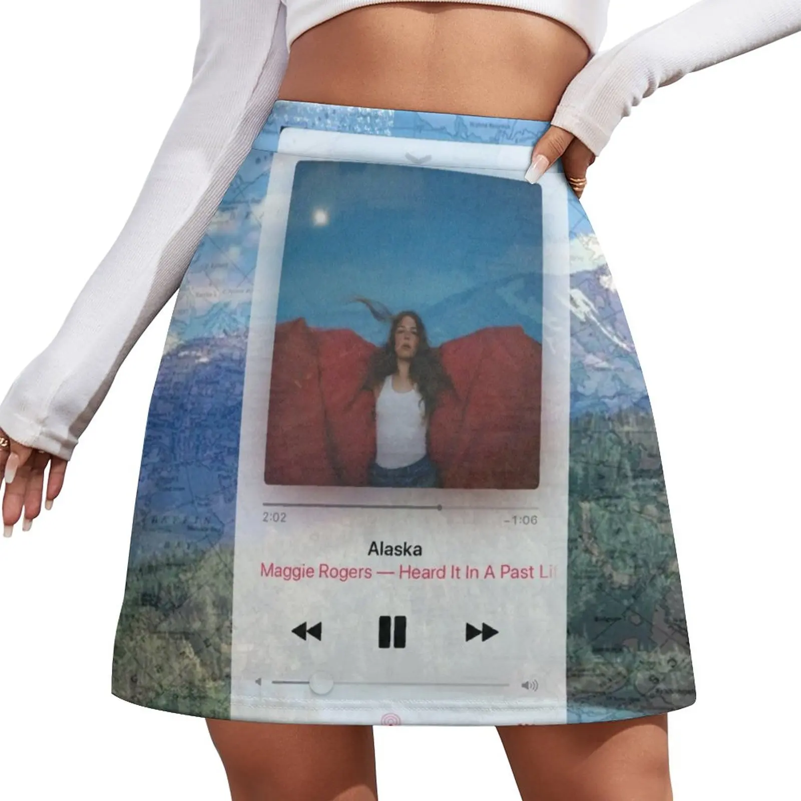 Now Playing- Alaska Mini Skirt women's skirts trend 2023 kawaii skirt Skirt satin Summer dress bugge wesseltoft playing