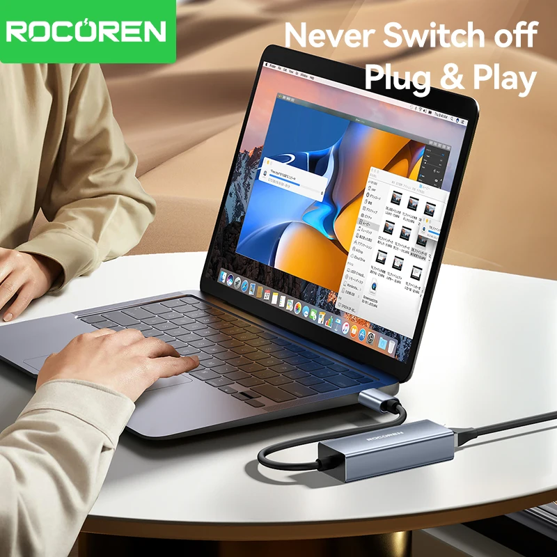 Rocoren USB Type C Ethernet Adapter USB 3.0 to RJ45 Converter 1000Mbps Network Card For Laptop TV Box Projectors MacBook Pro Air Best Sellers In Phones Accessories