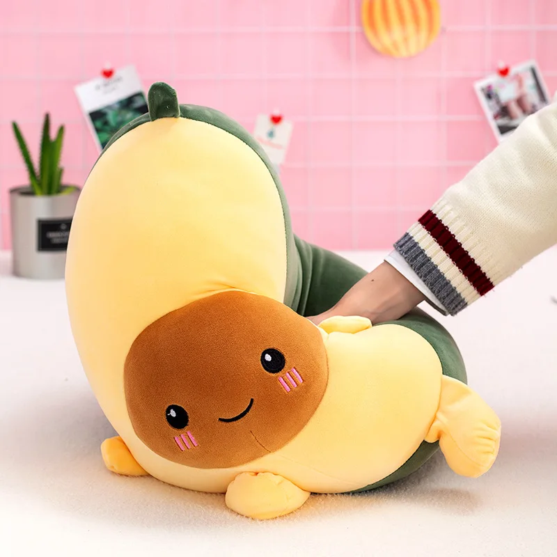 Cute Avocado Plush Toy Soft Avocado Stufferd Doll Sleeping Pillow Kawaii Cartoon Fruits Dolls Room Decoration Kids Gifts 5