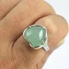 Crystal Heart Rings Natural Amethyst Rose Quartz Lapis Lazuli Aventurine Agate Stone Adjustable Finger Ring For Women Men Girls 5