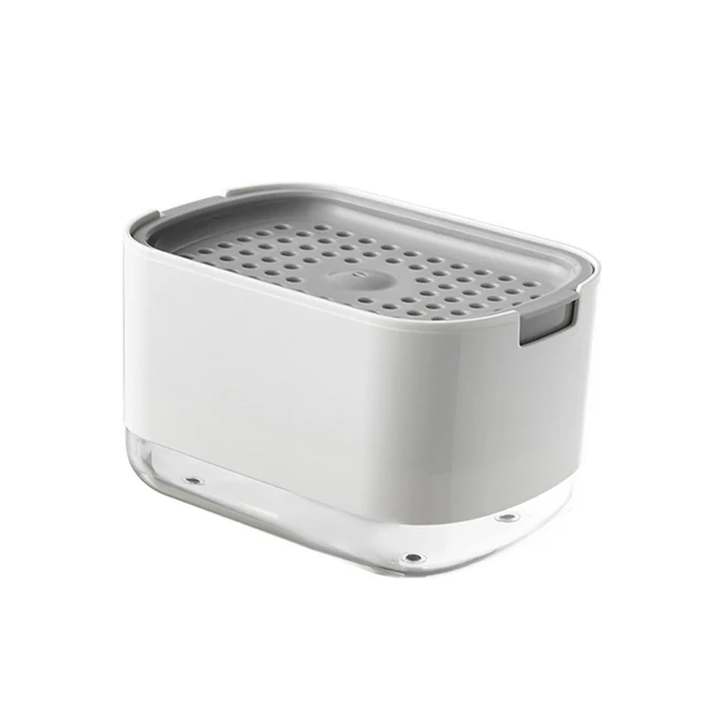 Seefespender Fläsch Automatesch Flëssegseefespender Kichen Schwamm Bürste Späicherkëscht Manuell Seefespender fir d'Kichen_voghion.com