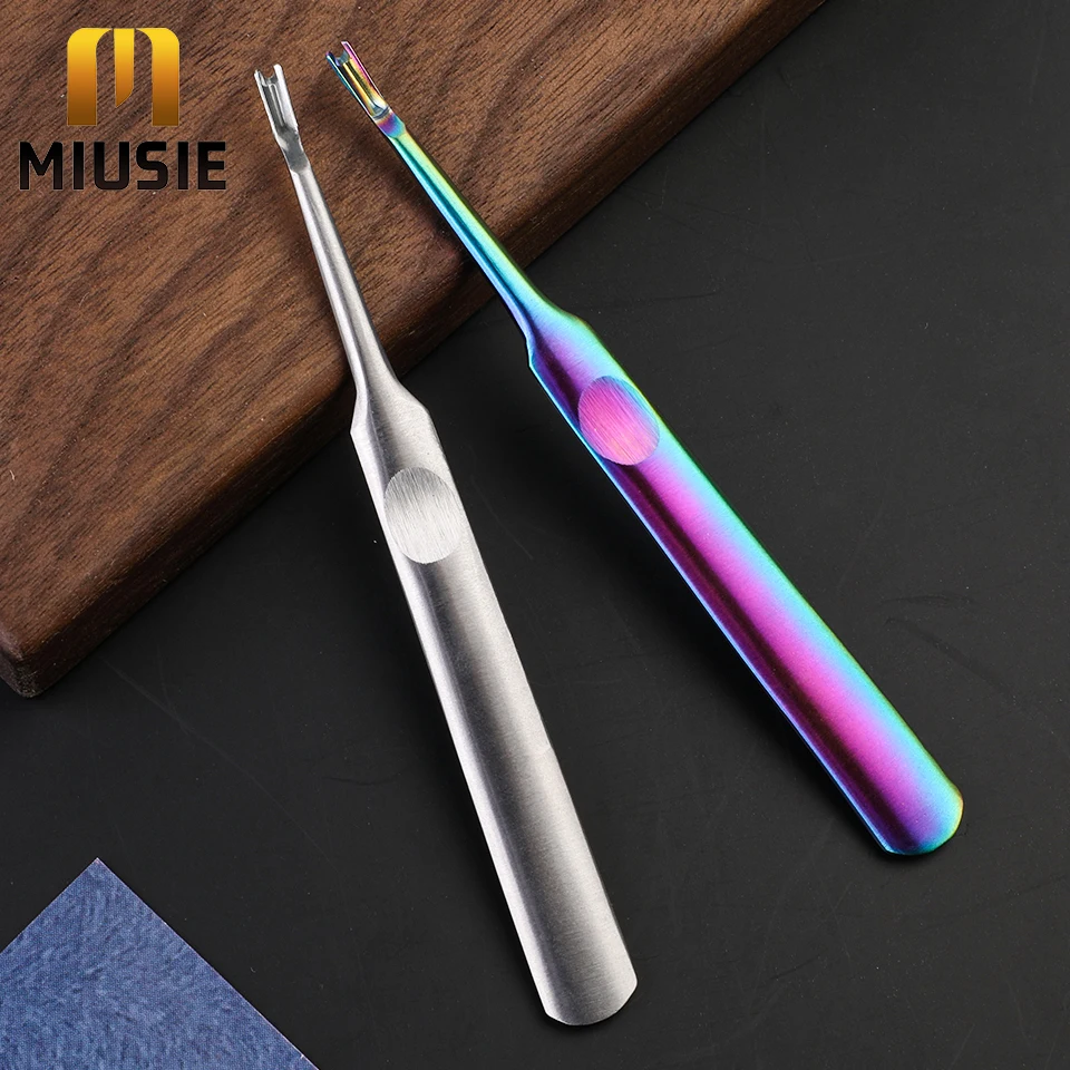 MIUSIE U+V Shaped Leather Stitching Skiving Handmade Groover Punching Tool Kit Leathercraft Hole Puncher Edge Beveler Tool Kit