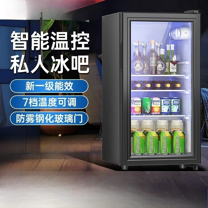 Ice Bar Household Small Refrigerated Fresh-keeping Cabinet Office Large Capacity Tea Beverage Red Wine Transparent Refrigerator 1