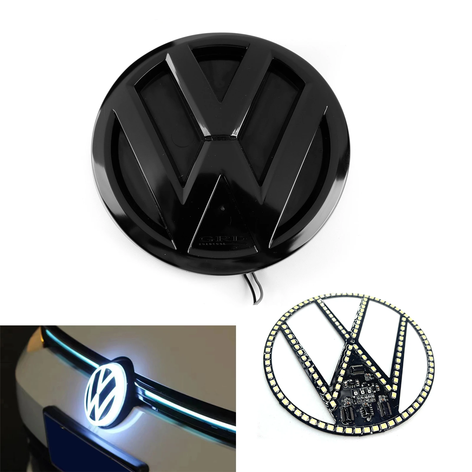 137mm Dynamic Luminous Led Car Logo Badge Light For Vw Volkswagen Golf Mk6 7 7 5 Cc Passat Touran L Bora Emblems Aliexpress