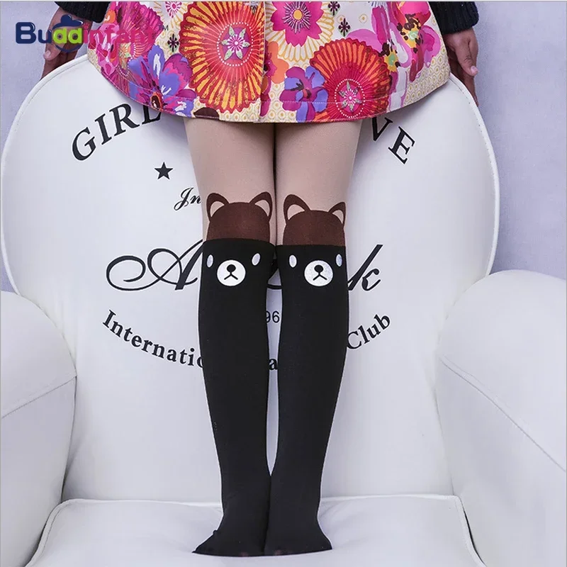 Tights Women Autumn Style Girls Cute Tights Knee Stockings Pantyhose Female Tight Baby Girl Clothing kids pantyhose ballet tights solid color pantyhose toddler tights sheer stockings