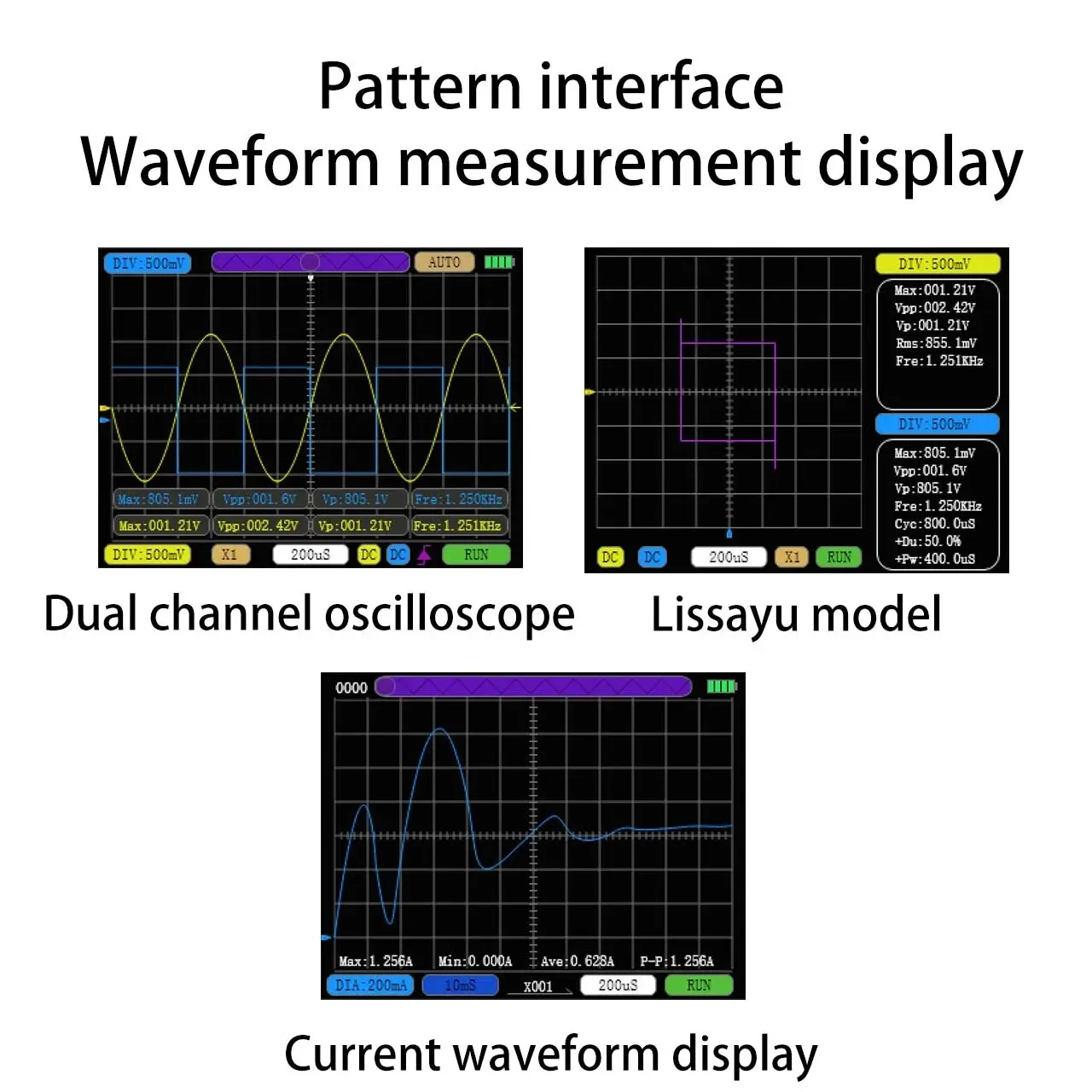 Dual Channels Digital Oscilloscope for Electronic Repair Tools 50M Sampling Rate10Mhz Sampling Rate 2.5KSa/S Analog Bandwidth