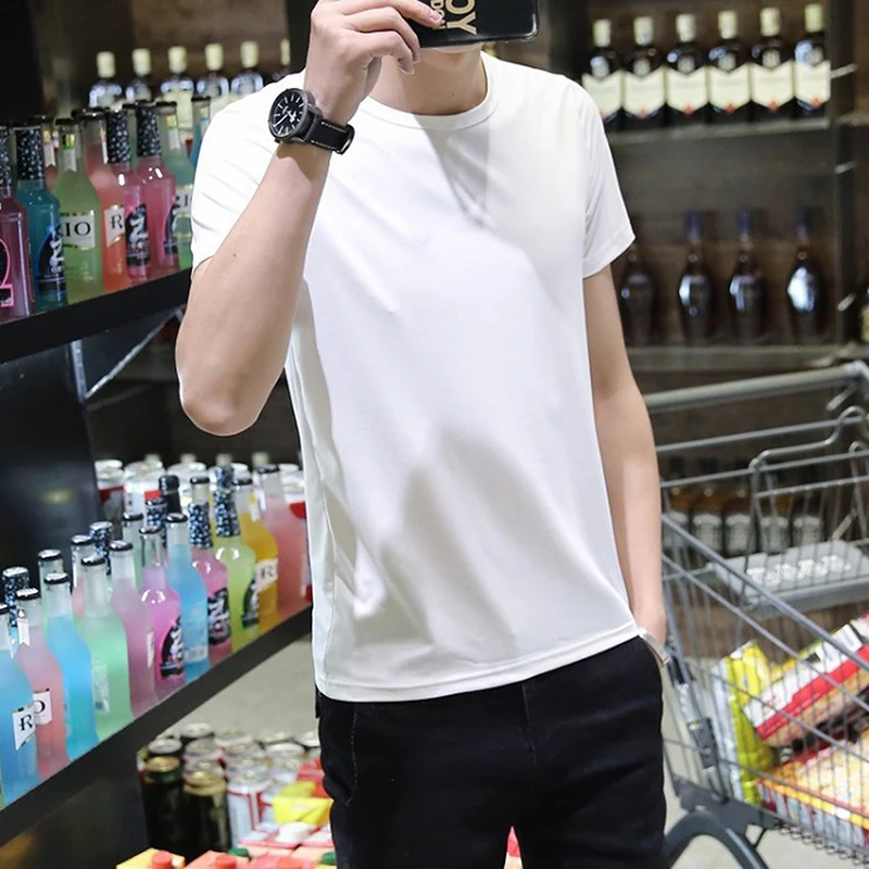 

T-shirts Male Tshirts Men Summer Short Tee Shirt Women Plain Solid Cotton White Tees Top Female Tee Lady Brand Muls
