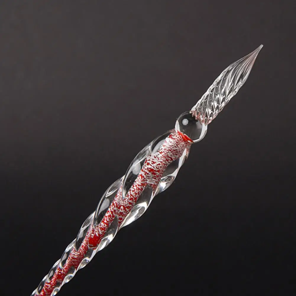 1Pc Colorful Dip Pen Smooth Lines Elegant Glass Pen Beautiful Color Effects Easy to Use Ink Dipping for Calligraphy Painting