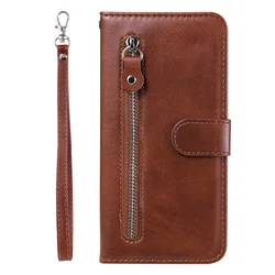 Deluxe Zipper Leather Wallet Phone Case with Stand Function for Infinix hot 60i 4g (E)