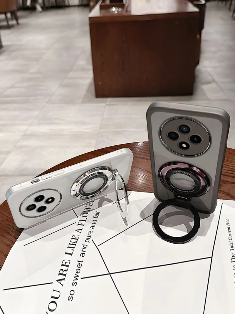 Soft Transparent Protective Back Cover with Magnetic Ring and Lens Protection