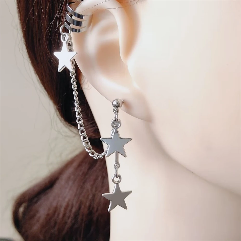 Chain Ear Clips Pendant Earrings Personalized Fashion