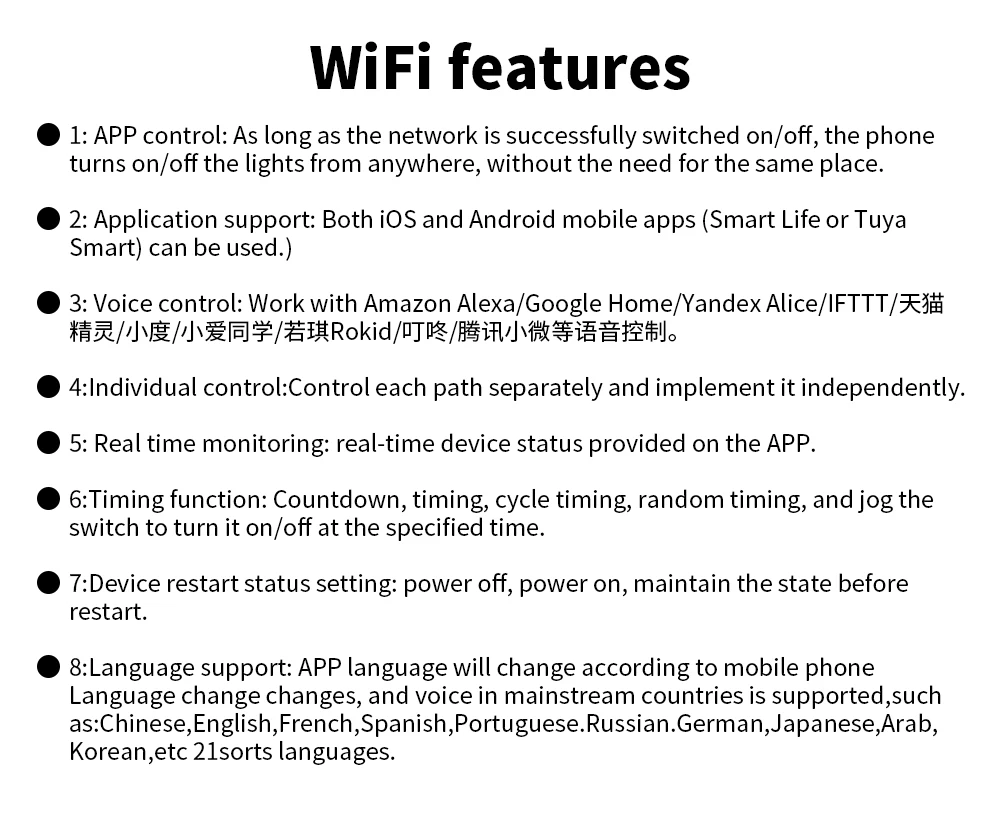 Wi-Fi, Eletrodoméstico inteligente, Need Neutral, 1Gang, 2Way, 118 US