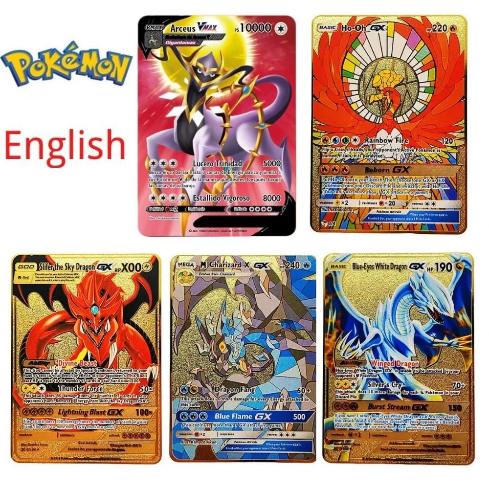 2021 NEW Pokemon Cards Metal Card V Card PIKACHU Charizard Golden Vmax Card  Collection Gift Kids Game Collection Cards|Game Collection Cards| -  AliExpress