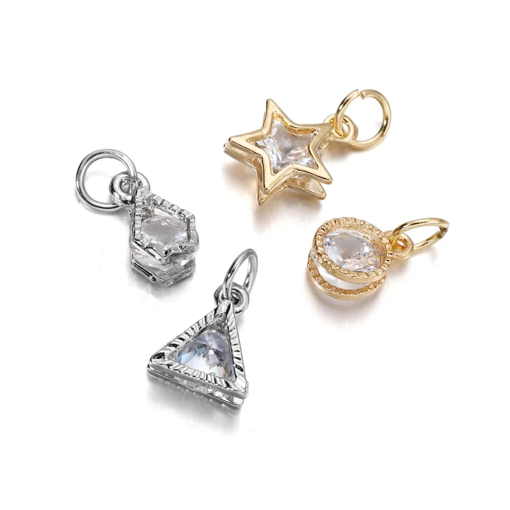 Alloy Heart Charms Alloy Gold Silver Color Rhinestone Hearts Charms For Earrings Necklaces DIY Love Charms Jewelry Making Accessories 10Pcs/lot