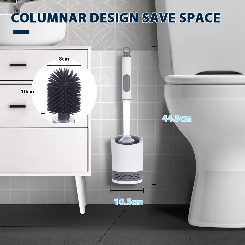 Set Scopino E Supporto WC In Resina Con Effetto Terrazzo, Motivo Tartarughe Marine, Blu, 34cm