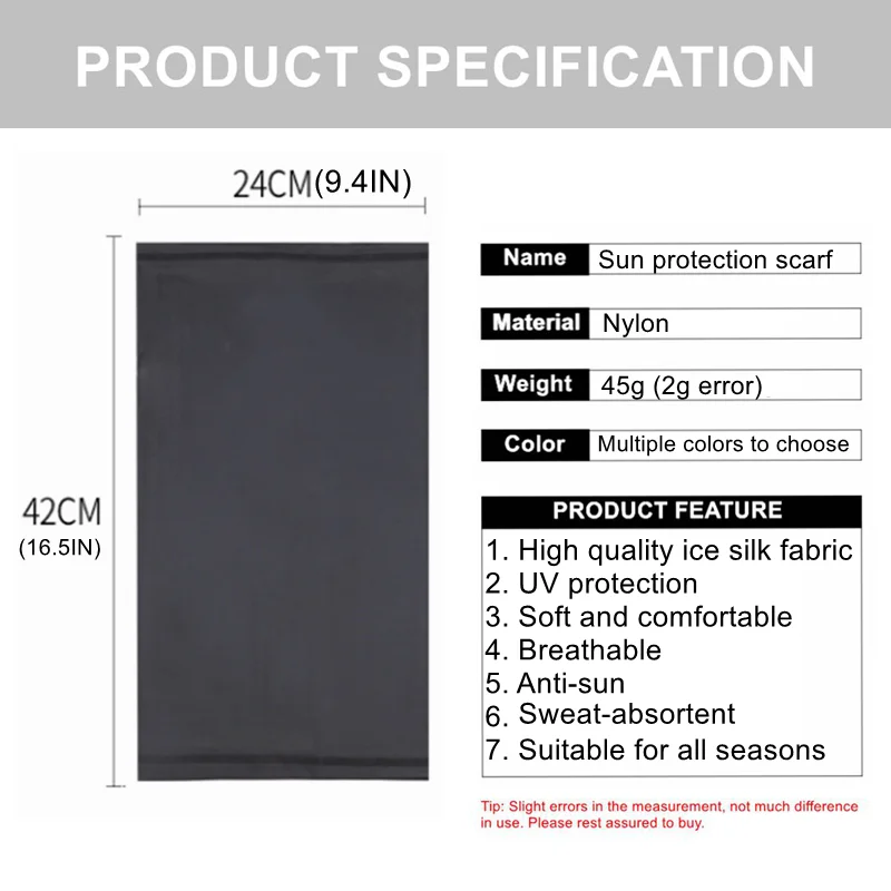 Camping Hiking Face Scarf Cycling Bandana Magic Scarf Ice Silk Men Bicycle Head Wrap Outdoor Sports Fishing Bike Headscarves bandana scarf hiking scarves hiking scarf magic scarf sun protection scarf