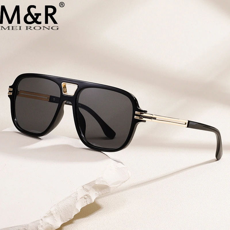 

2024 New High-end Women's Trendy Sunglasse Square Gradient Color Metal Eyeglass Frame Retro UV Resistant Large Frame Sunnies