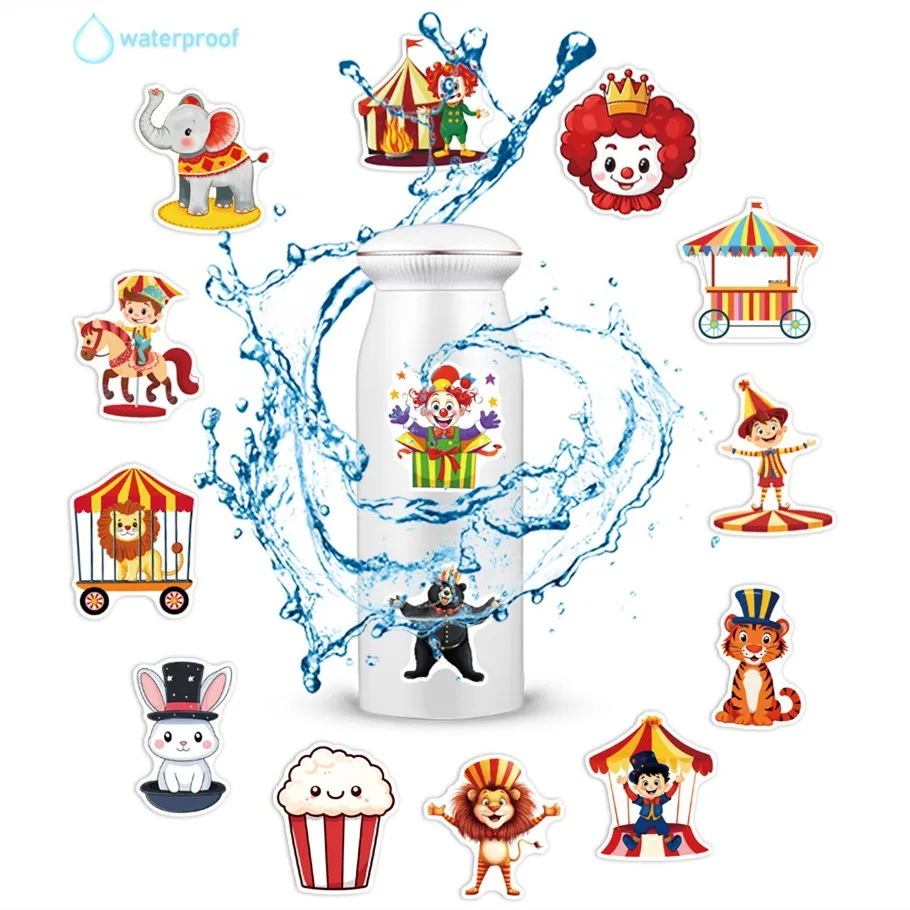 50/100/150PCS Zirkus Graffiti Aufkleber Niedlichen Cartoon Laptop Telefon Aufkleber Gepäck kinder Schreibwaren Dekor Wasserdichte Aufkleber – Detail 1