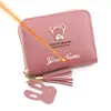 2022 Short Women Wallets Mini Cute Coin Pocket Card Holder Name Engraved Female Purse New Fashion Kpop Small Wallet For Girls 1