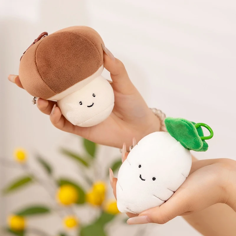 Cute Vegetable Plush Toys Keychain Onion Chili Mushroom Carrot